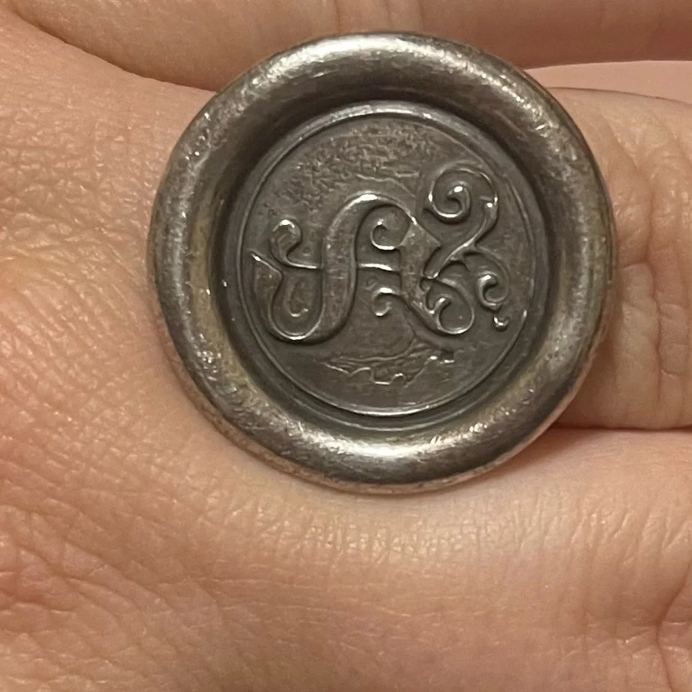 Hand Stamped “S” Pendant Ring - Picture 3 of 3
